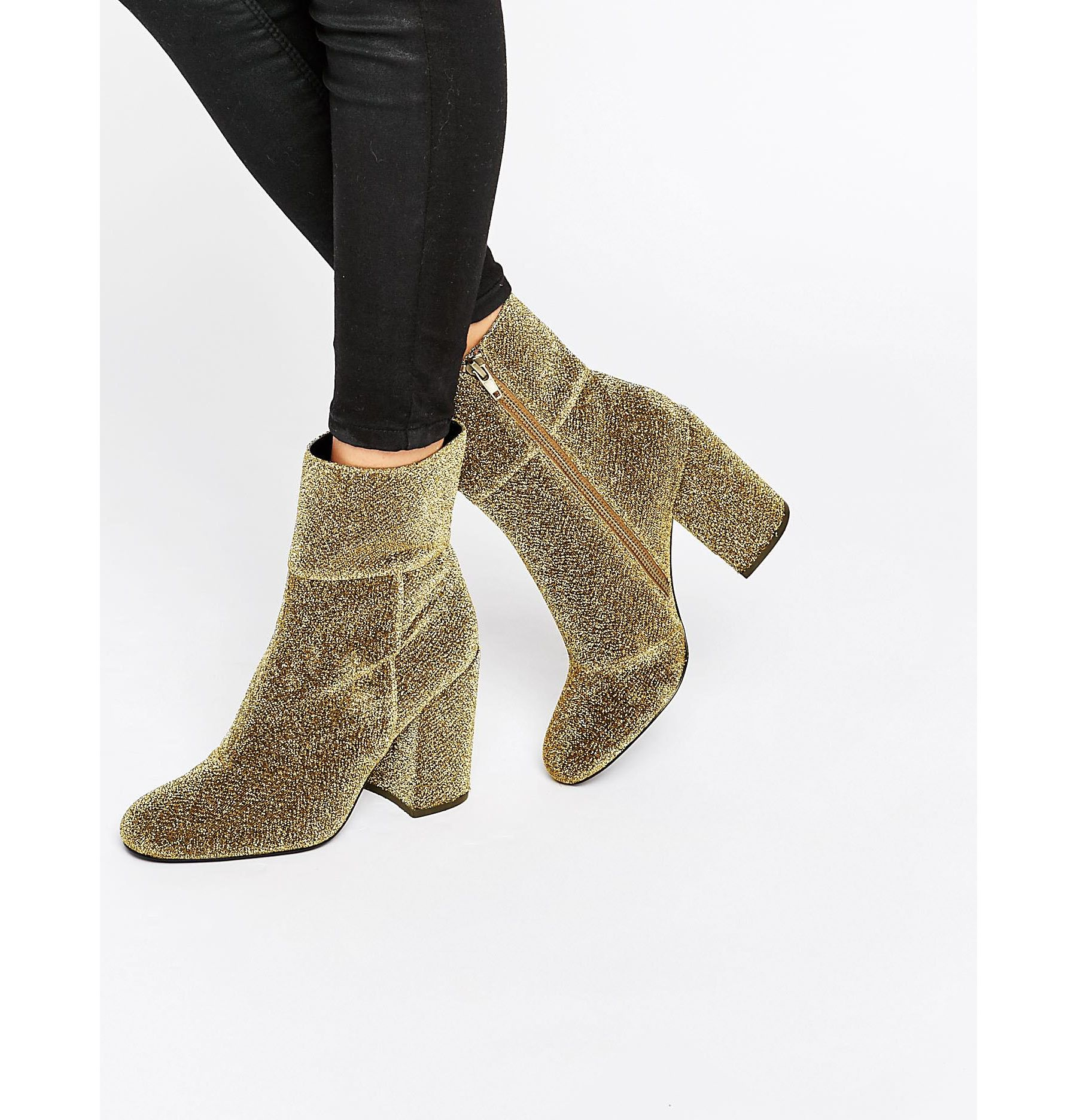 to marks & spencer heels at shoes wedges high from womens Steve Boots Gold Heeled Ankle Goldie madden (Gold Sock Multicolor in