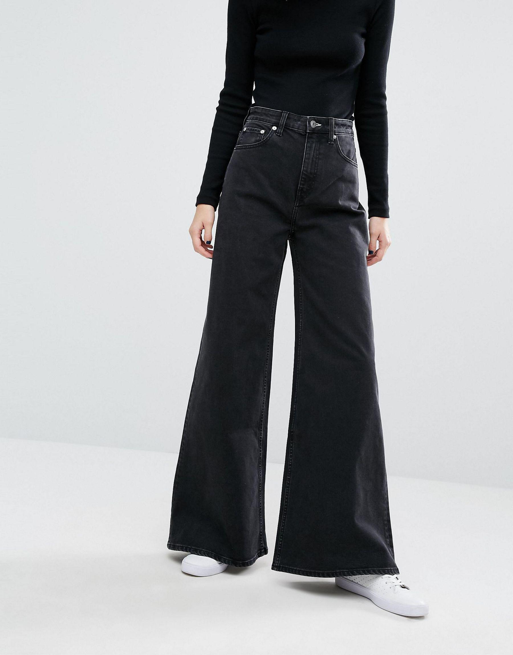 Weekday Ace A-line Wide Leg Jeans in Black | Lyst