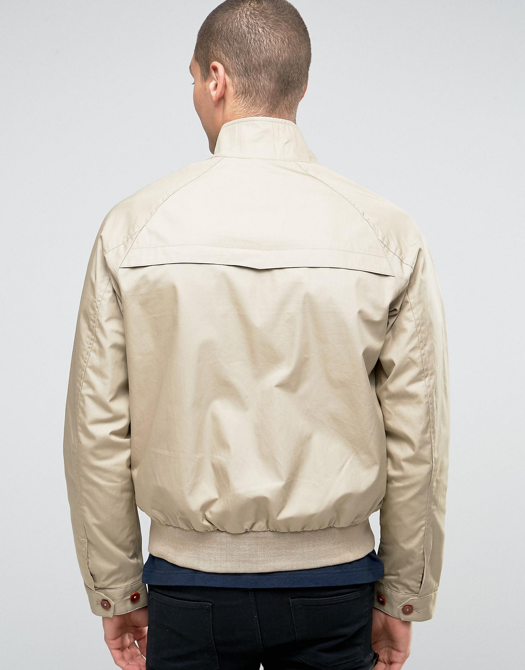beige fred perry harrington jacket