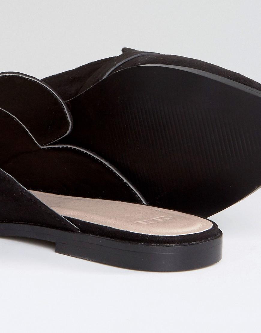 flat black mules womens