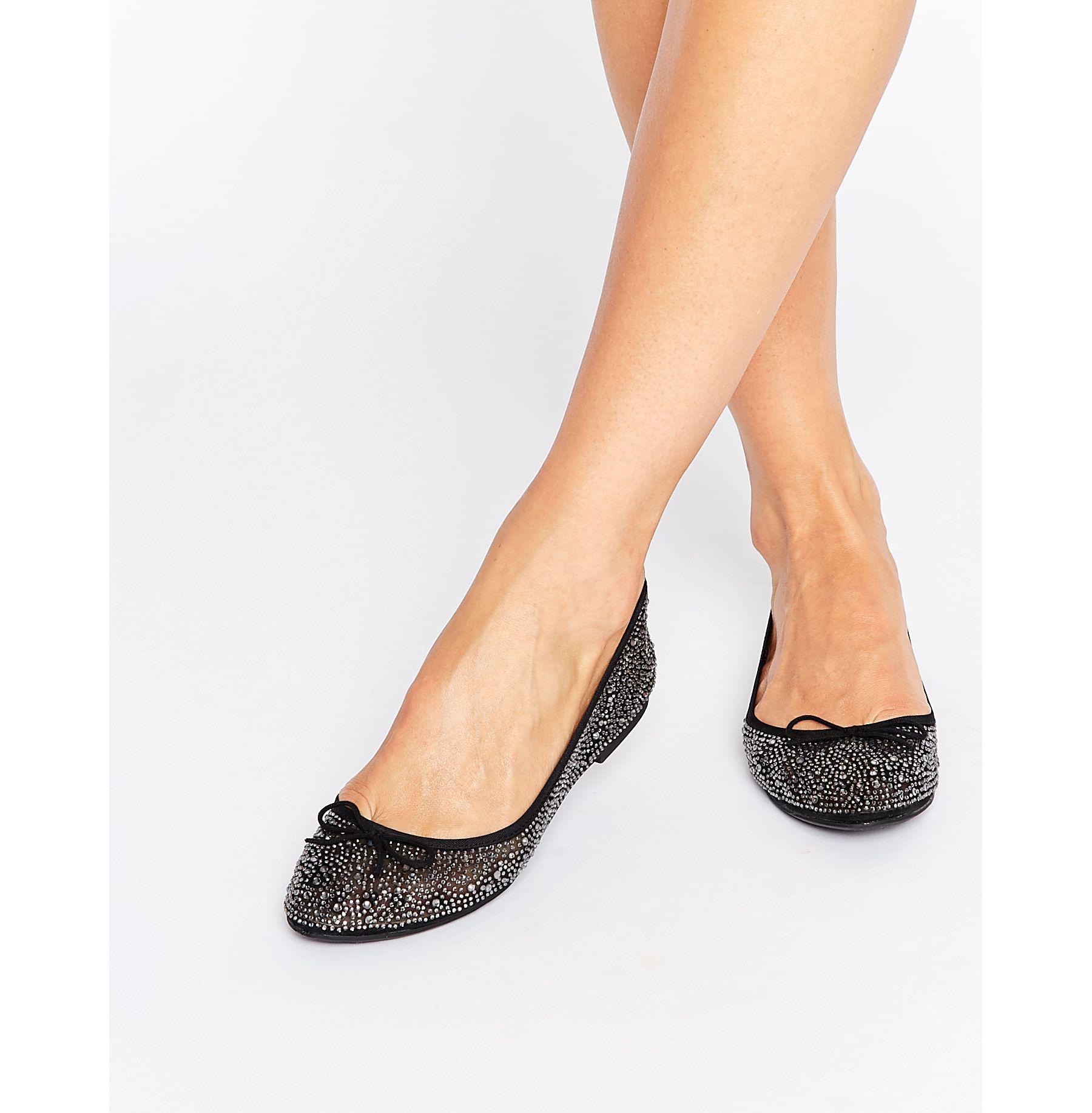 Aldo Beli Mini Crystal Ballerina in Black | Lyst