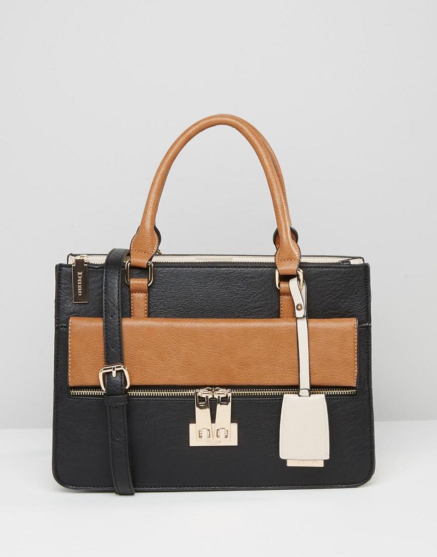 Lyst Dune Color Block Tote Bag With Buckle Detail In Black Gallery