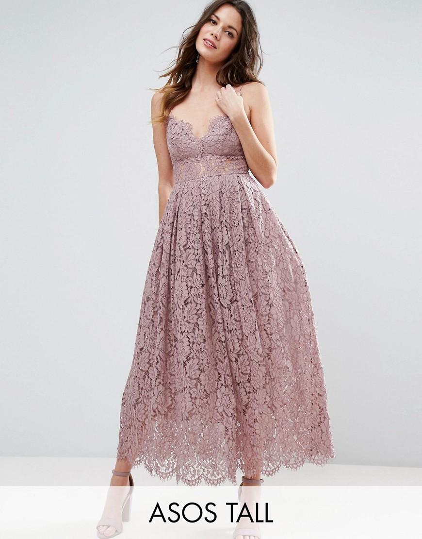  Asos  Lace Cami Midi Prom  Dress  in Purple  Lyst