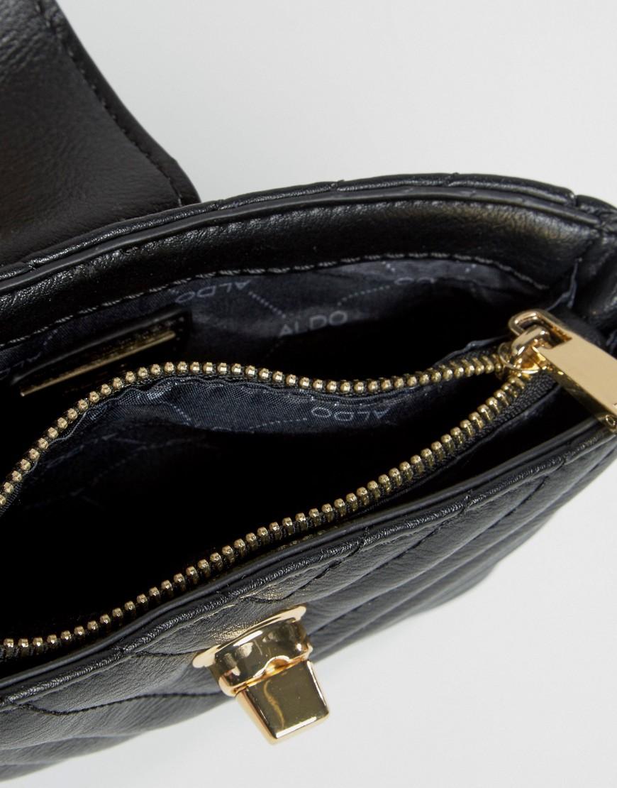 Lyst - ALDO Mini Quilted Cross Body Bag With Pearl Detail in Black
