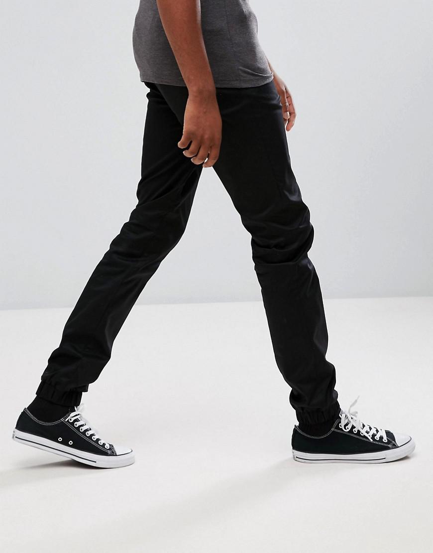 black slim joggers mens