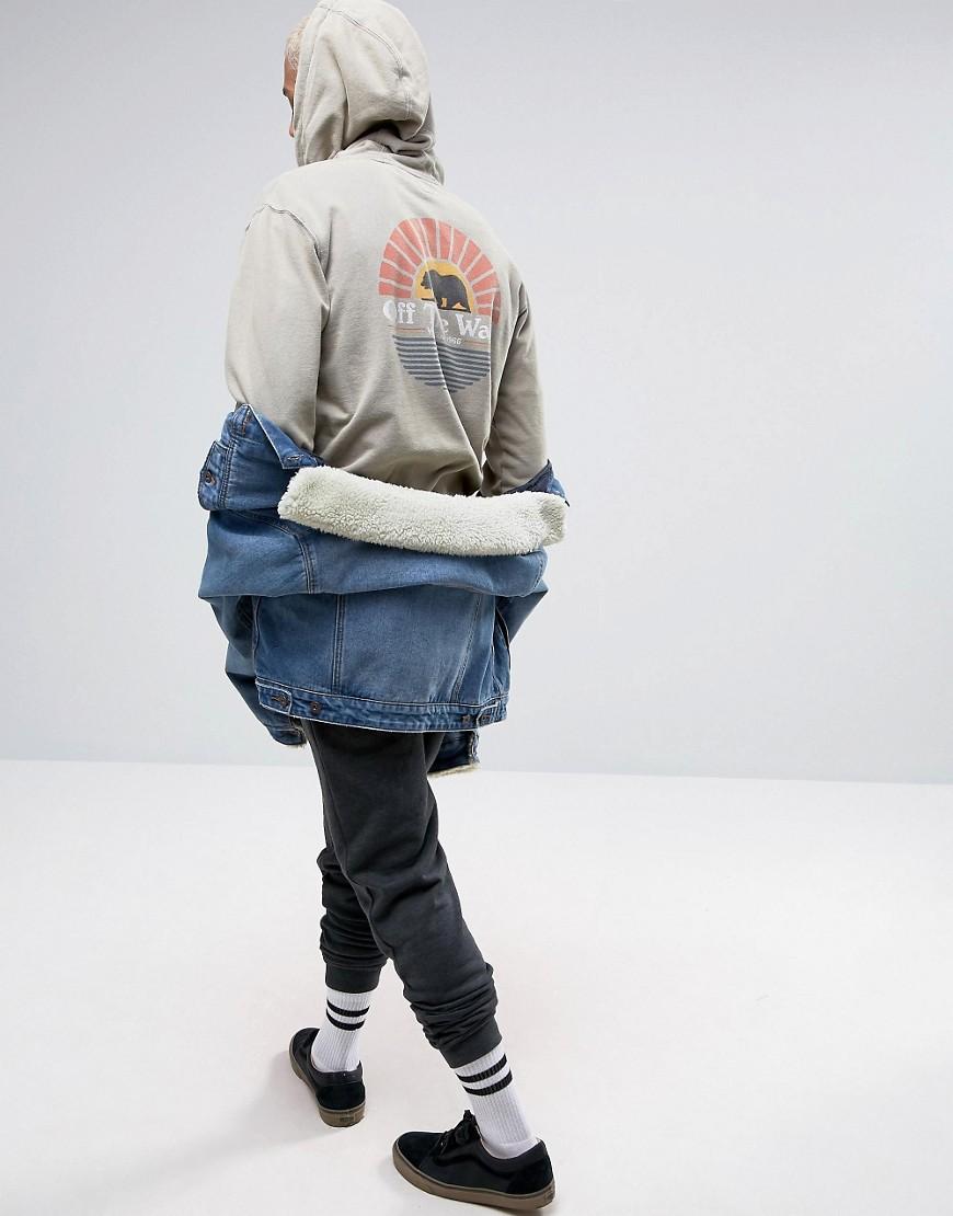 vans off the wall oversized hoodie in beige vans off the wall oversized hoodie in beige