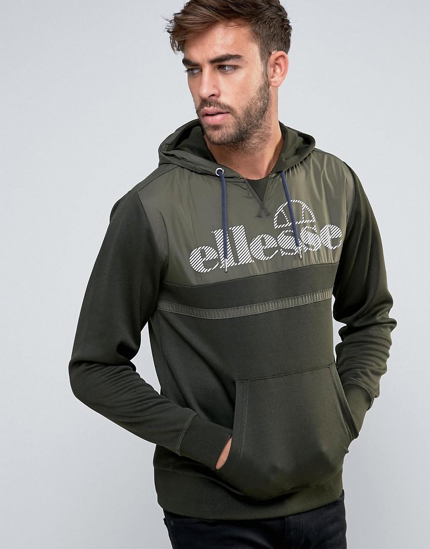 Lyst - Ellesse Hoodie With Large Logo Panel in Green for Men