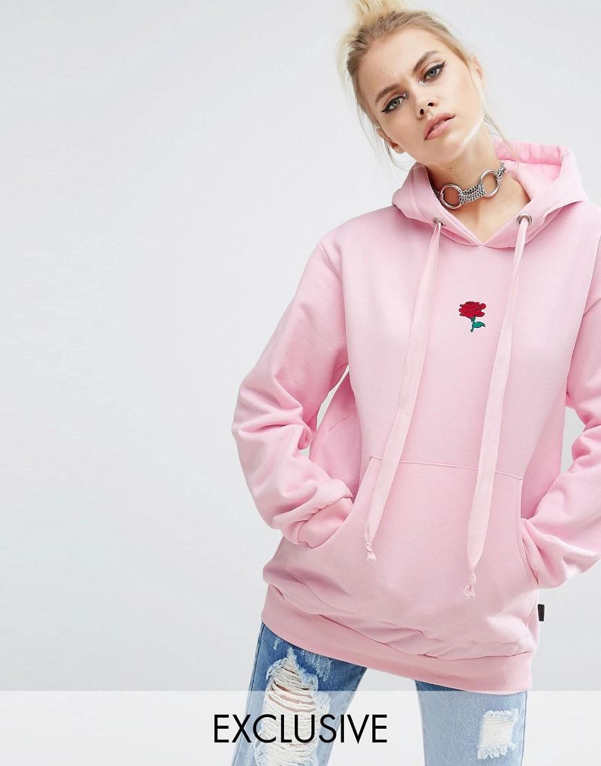 Lyst - Adolescent Clothing Oversized Hoodie With Rose Embroidery In Pink Lyst - Adolescent Clothing Oversized Hoodie With Rose Embroidery In Pink
