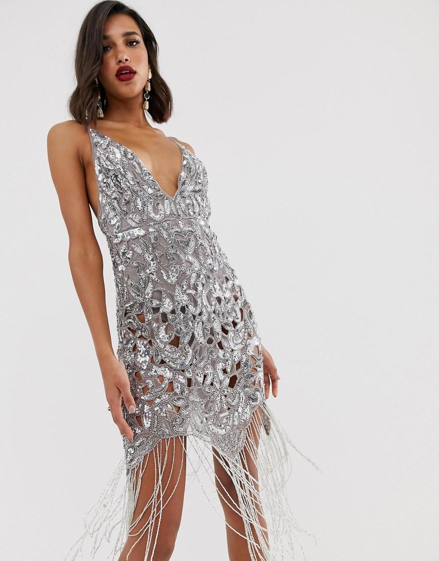 asos sequin fringe