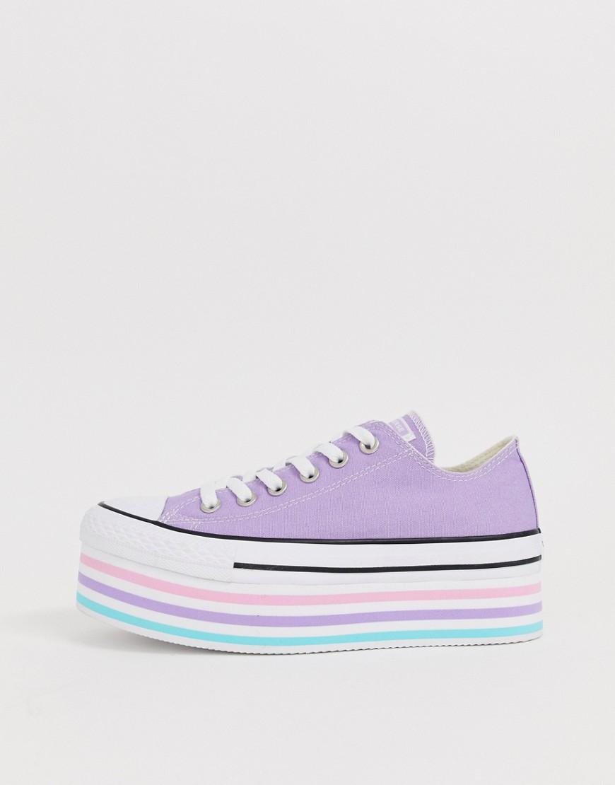 Converse Chuck Taylor All Star Super Platform Layer Lilac Sneakers in ...