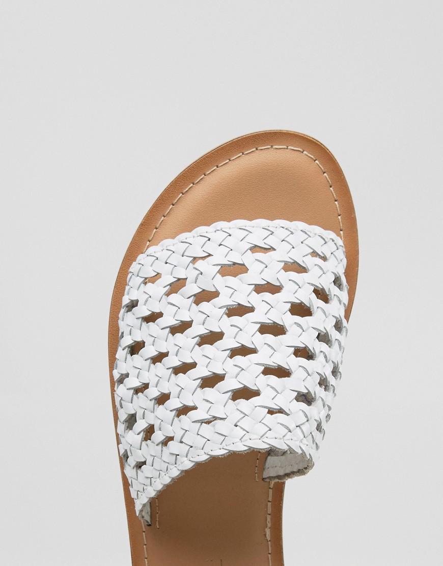 white leather sliders womens