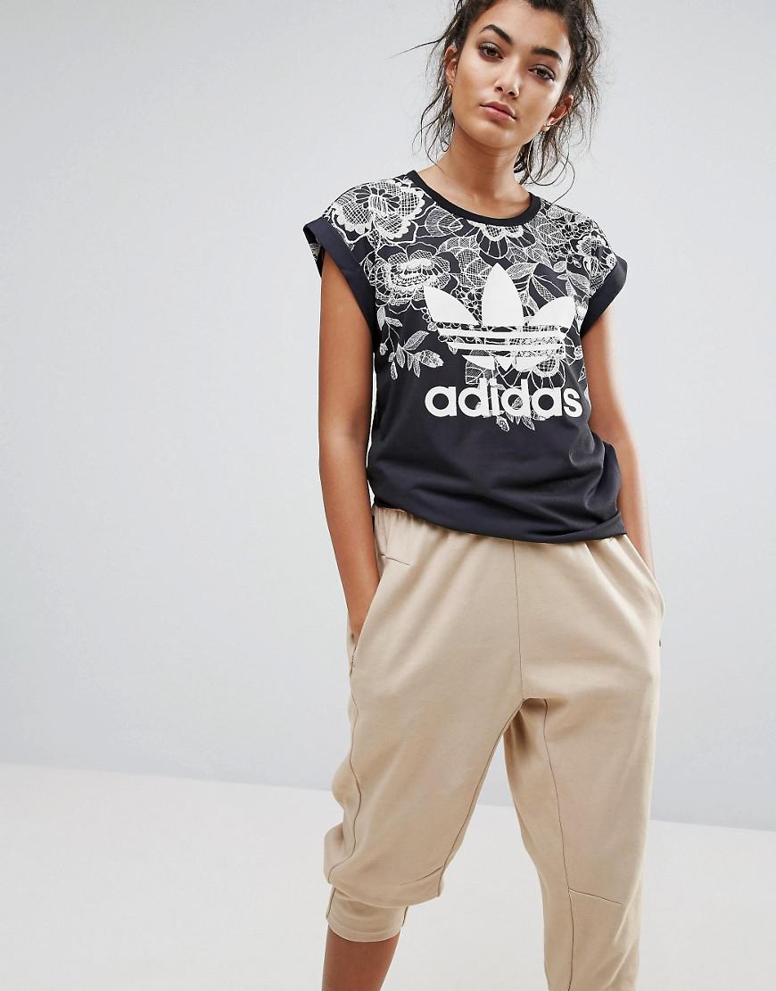 adidas originals flower t shirt