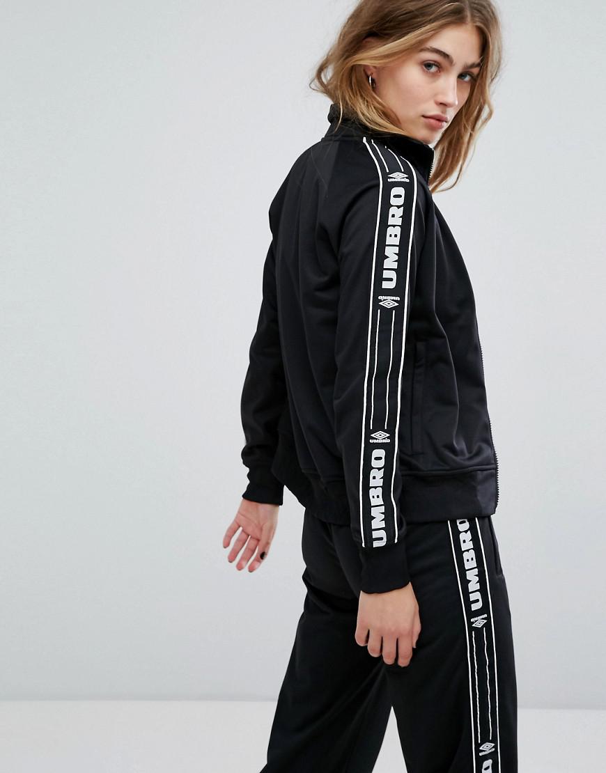Lyst - Umbro Zip Front Tracksuit Jacket With Tape Logo in Black