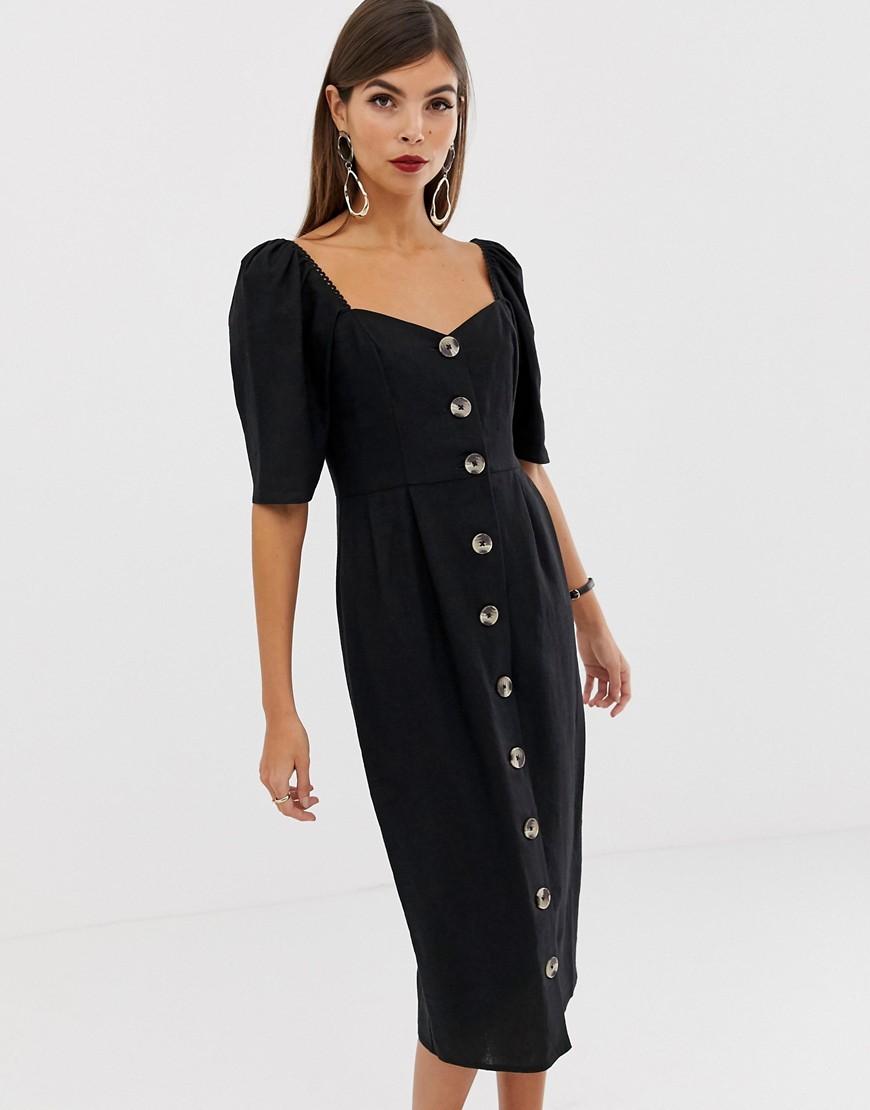 Midi Dress Sweetheart Neckline