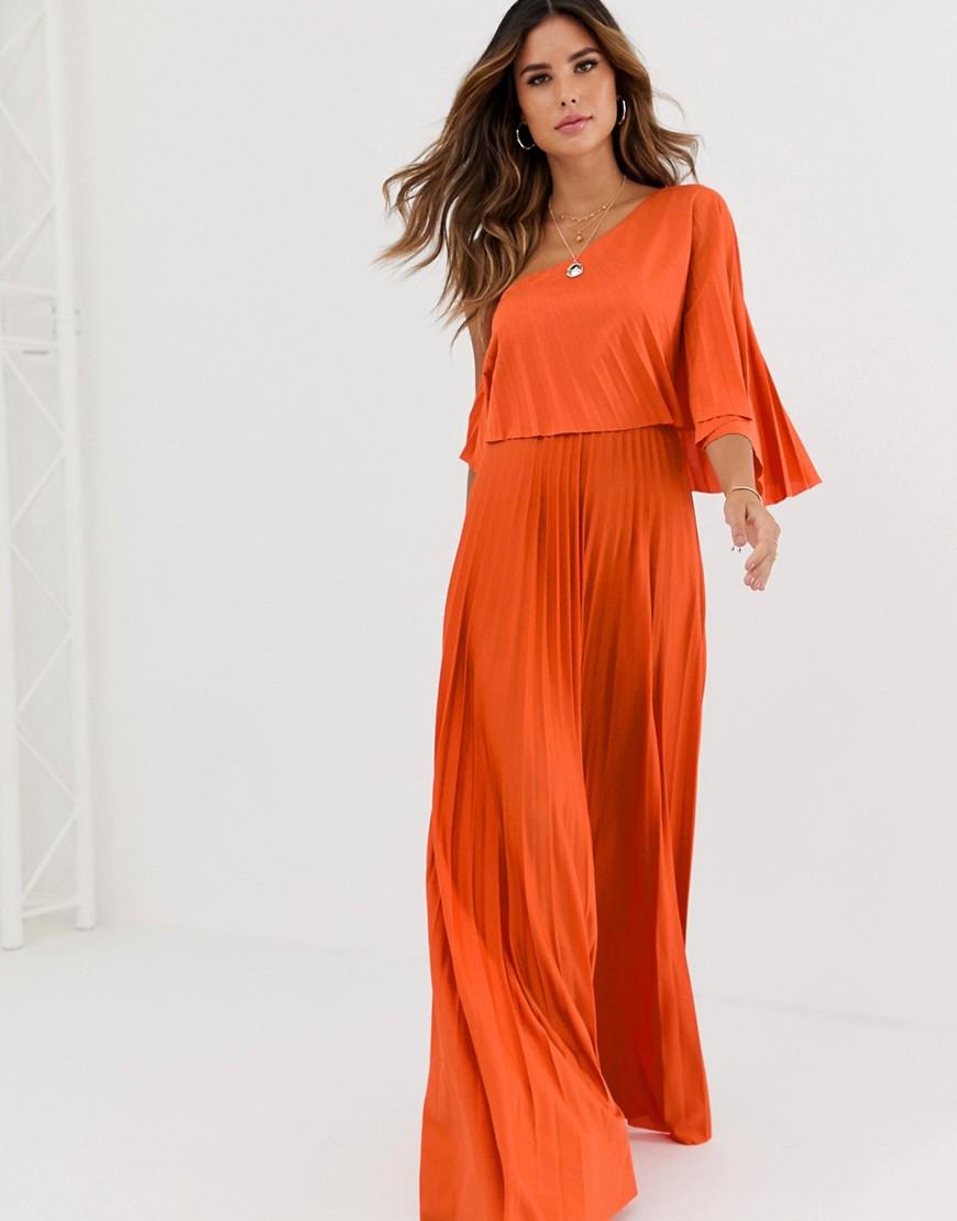 orange pleated top