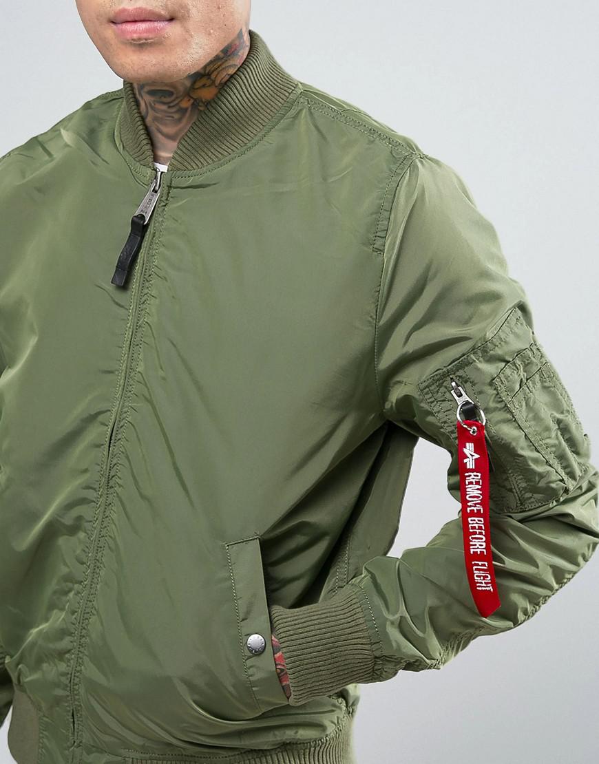 Lyst Alpha Industries Ma1 Bomber Jacket Slim Fit In Sage Green in