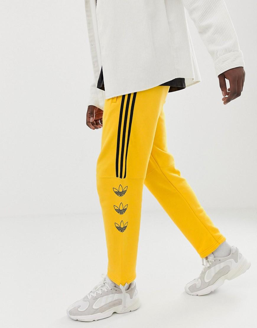 Lyst - adidas Originals Trefoil Stripe Sweatpants In Yellow in Yellow ...