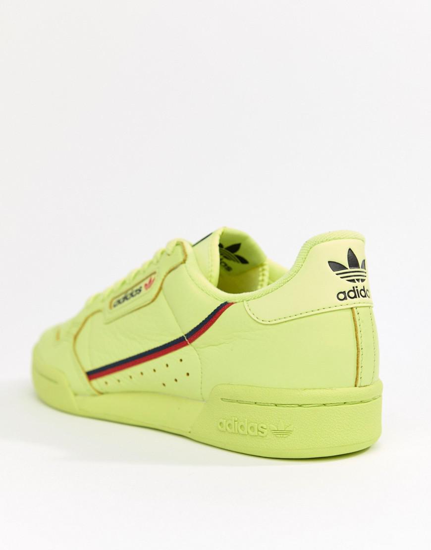 adidas originals continental 80's sneakers in semi frozen yellow