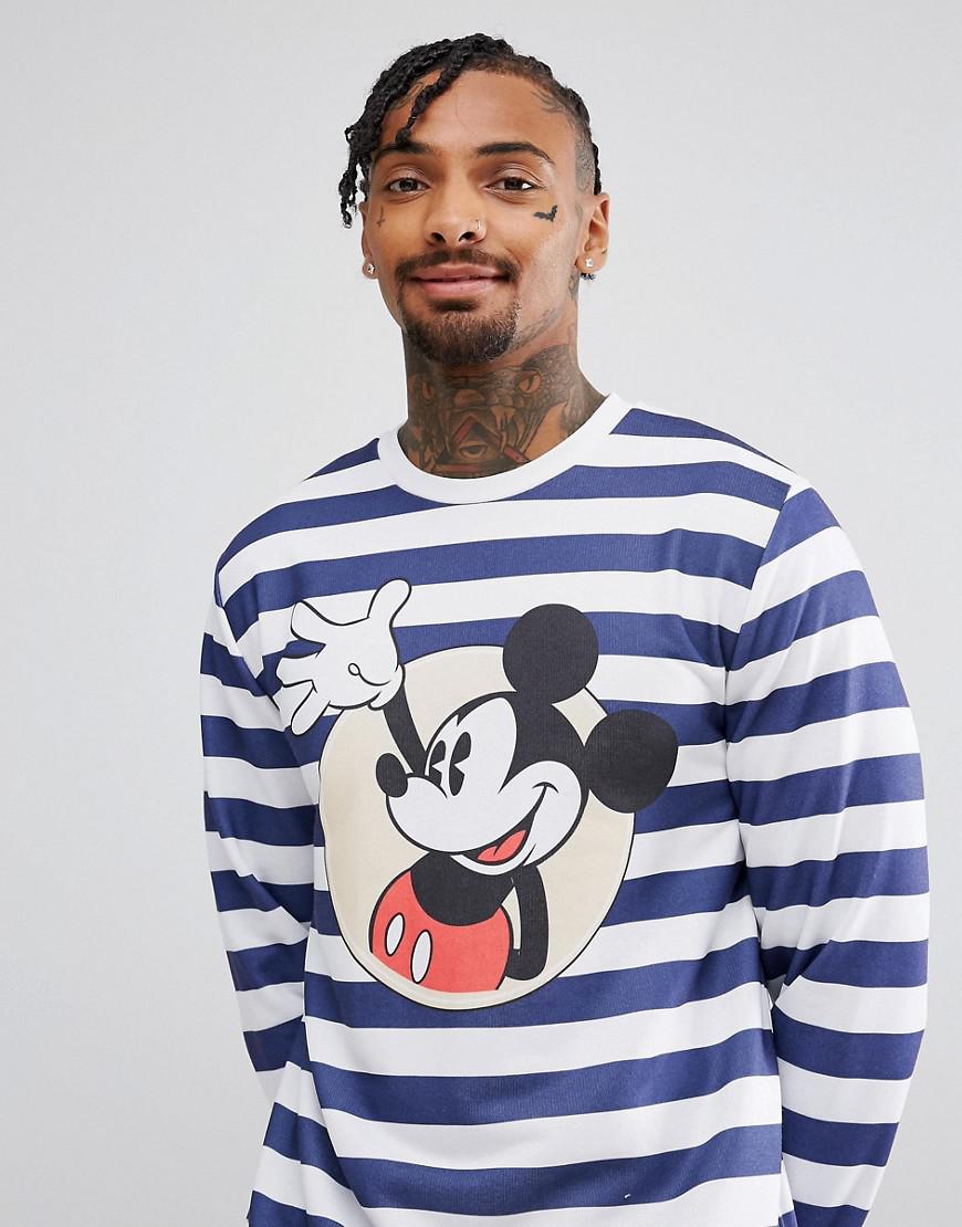Lyst - Asos Oversized Sweatshirt With Stripe & Mickey Mouse Print in ...