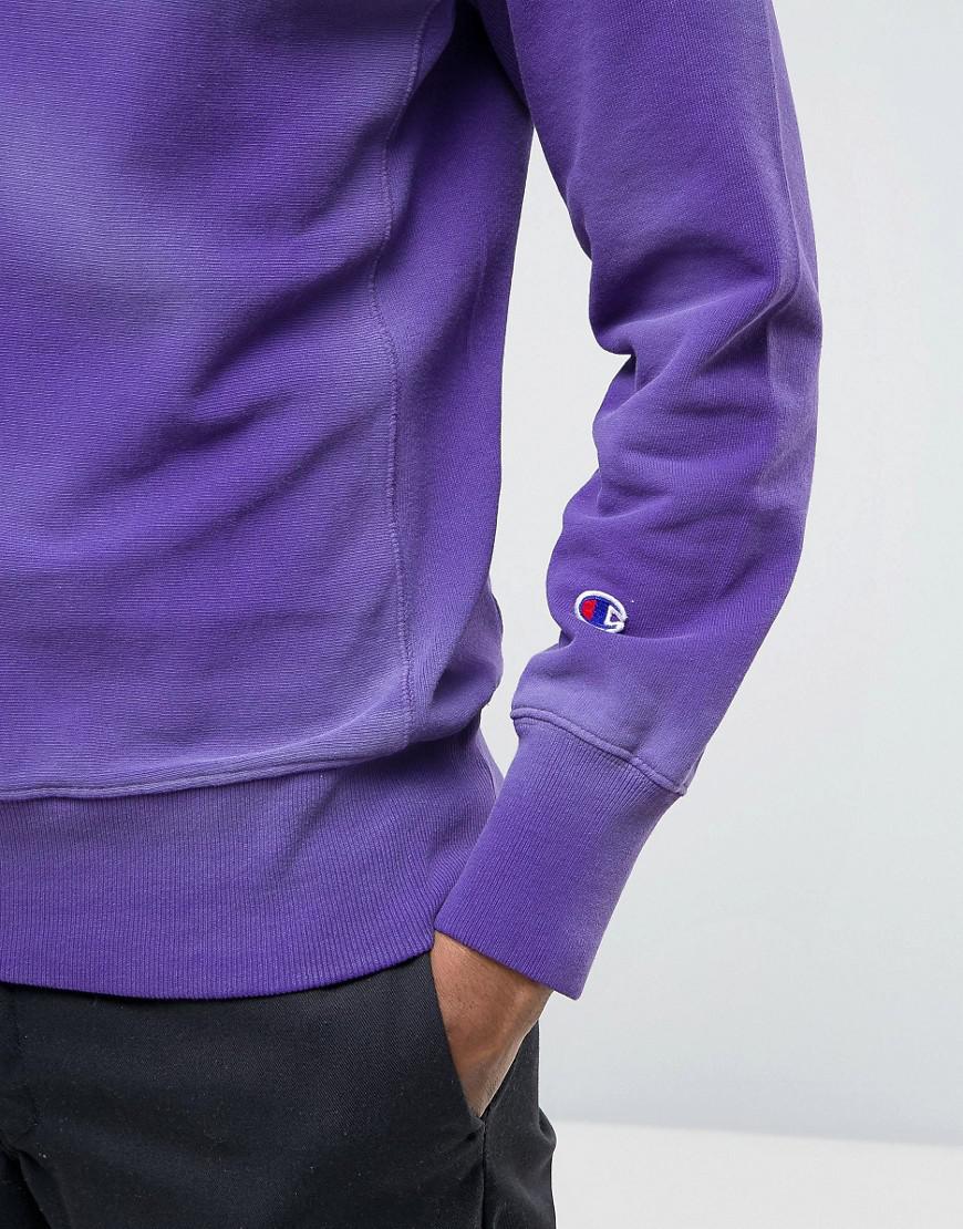 Lyst - Champion Sweatshirt With Sleeve Logo in Purple for Men
