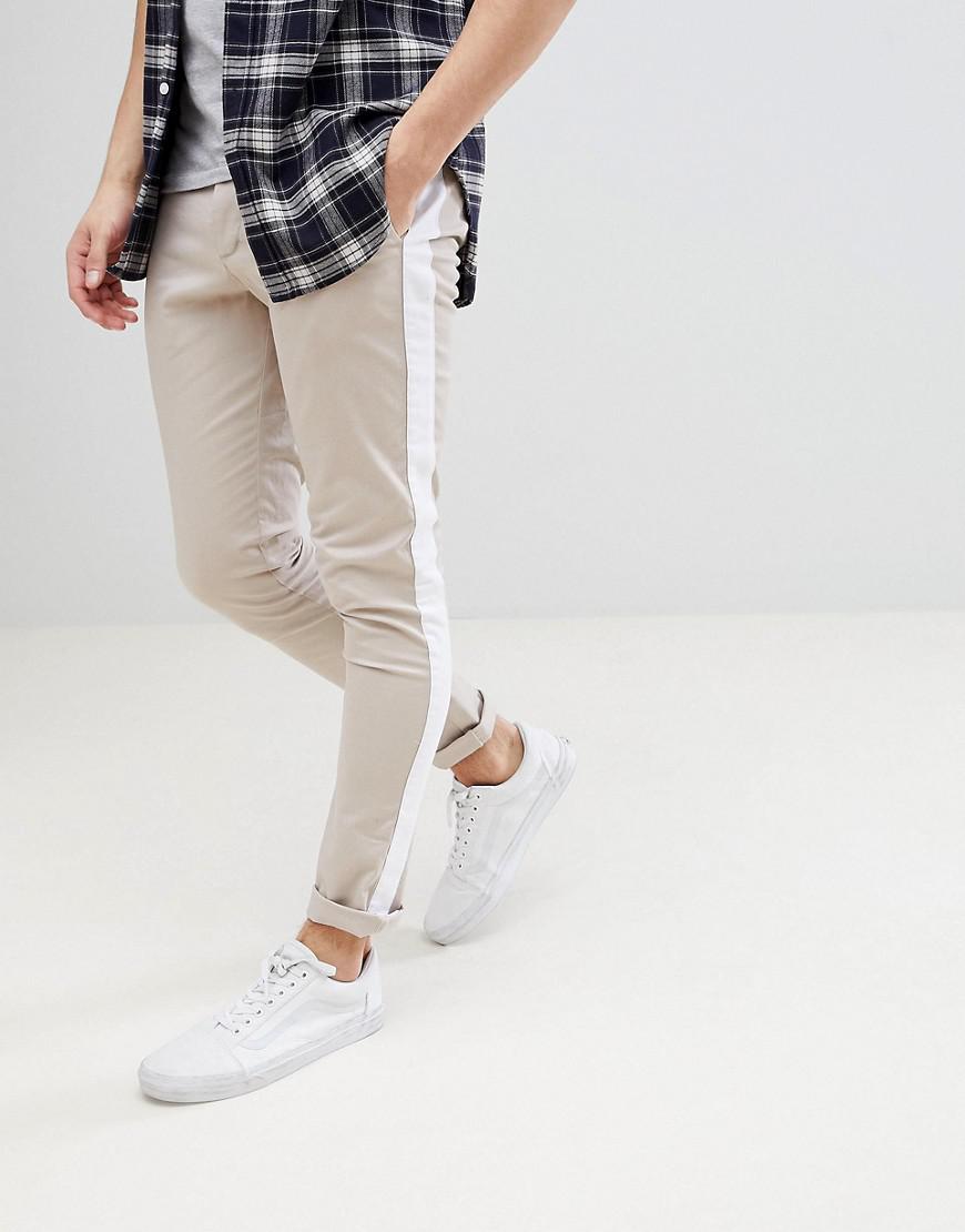 mens skinny trousers with side stripe