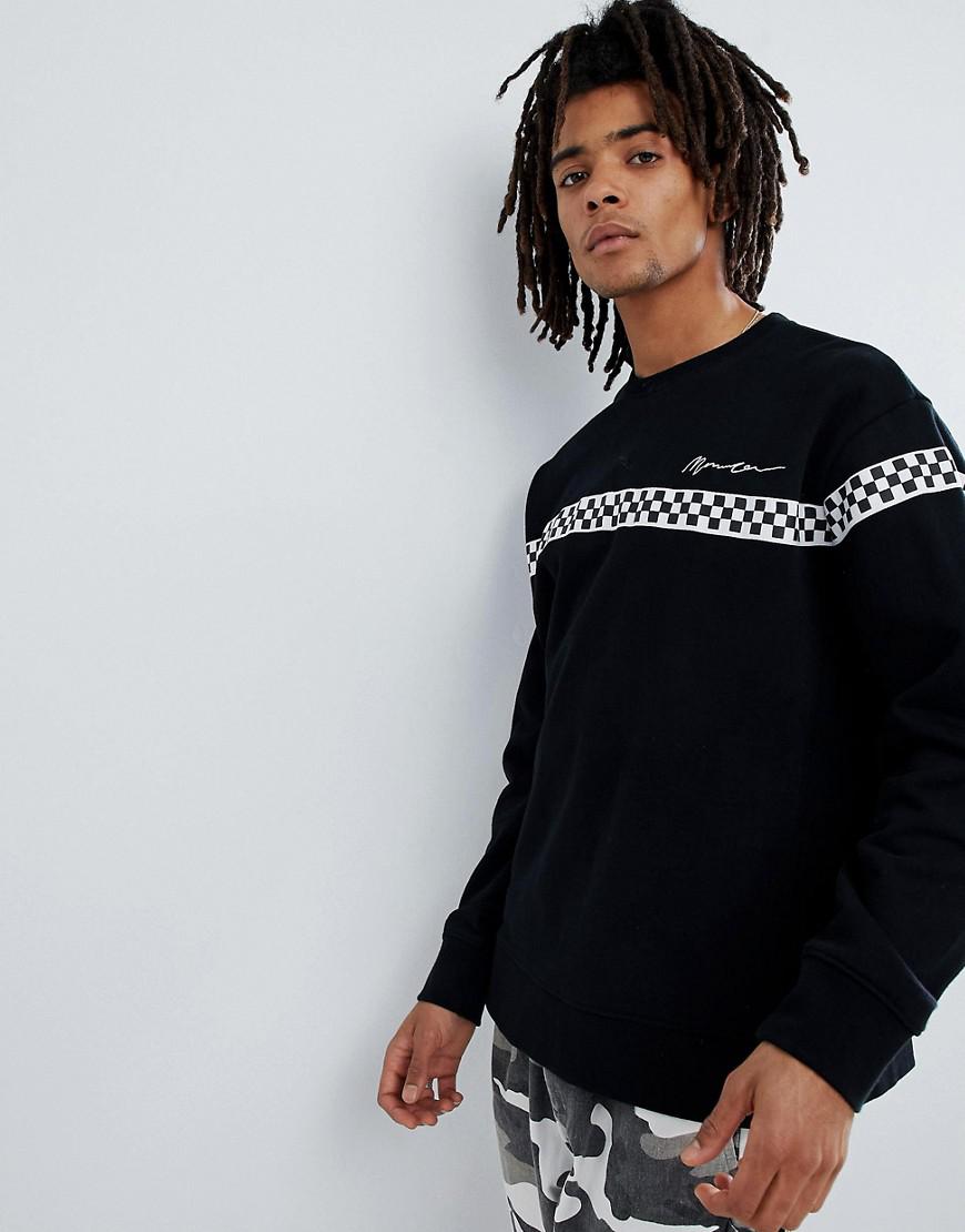 avec Sweat damier pour Lyst oversize shirt Mennace empicement HfwnaqUx