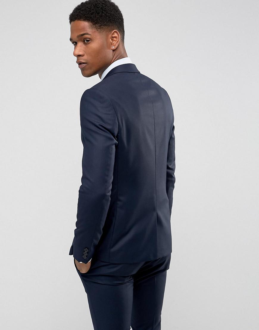 Mens Skinny Suits Navy Blue / ASOS Denim Tall Super Skinny Fit Suit Waistcoat in Navy Shop