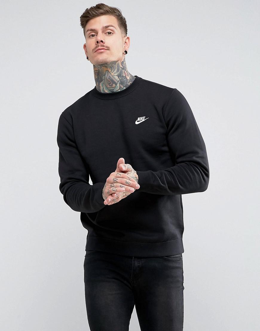 nike club black crew neck sweatshirt