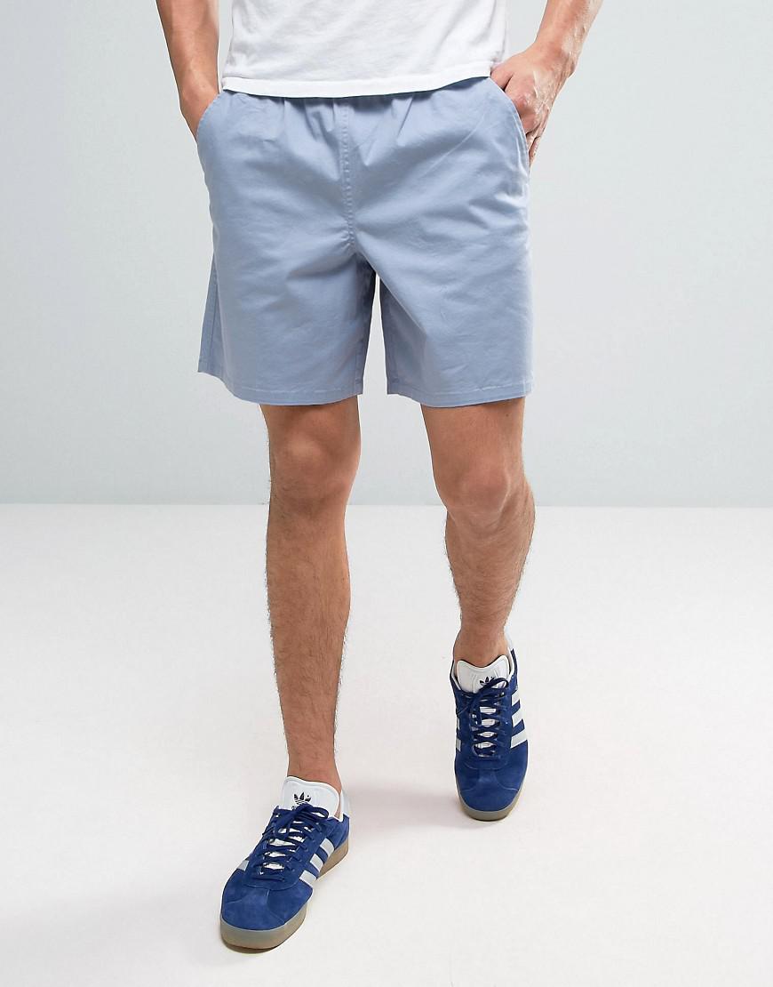Lyst Asos Elasticated Waist Shorts In Faded Blue in Blue for Men
