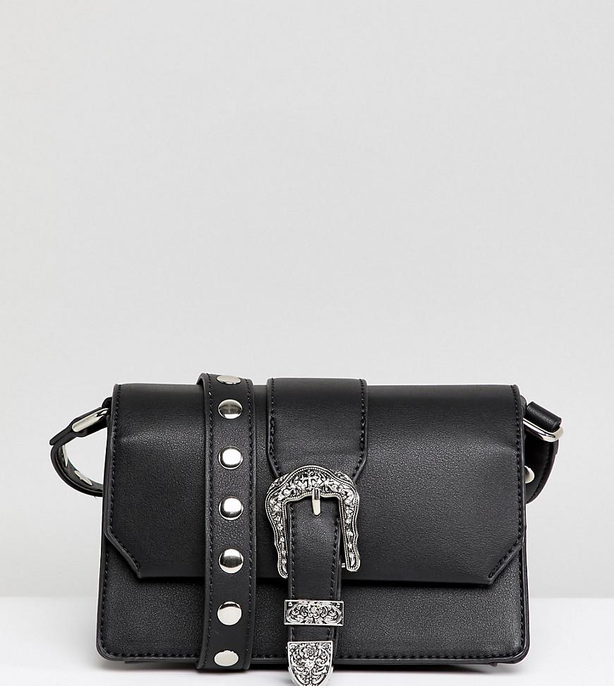 Glamorous Black Cross Body Bag With Western Buckle In Lyst Gallery
