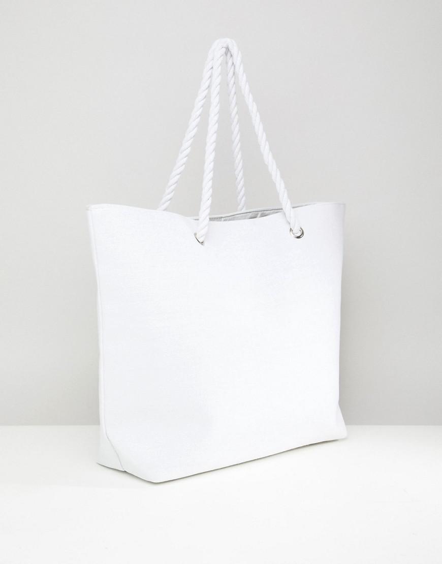 cream beach bag