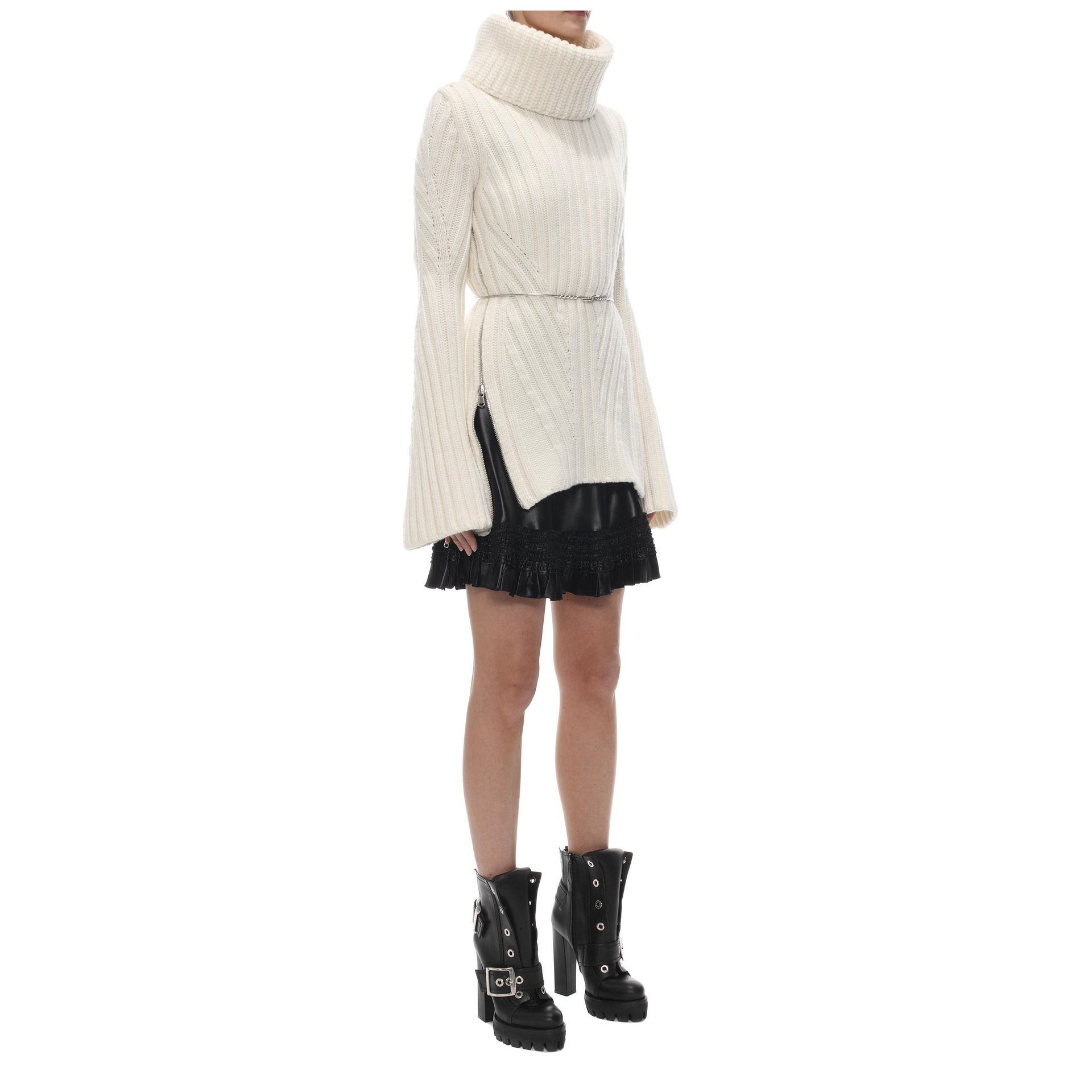 Alexander mcqueen Funnel Neck Zip Jumper in White Lyst