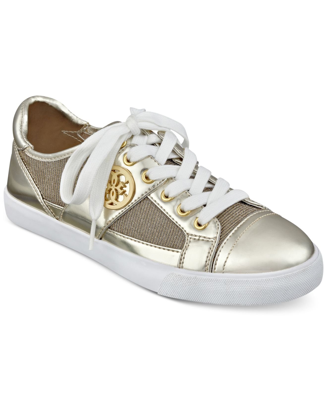 Guess Women's Macby Lace-up Sneakers in Gold | Lyst