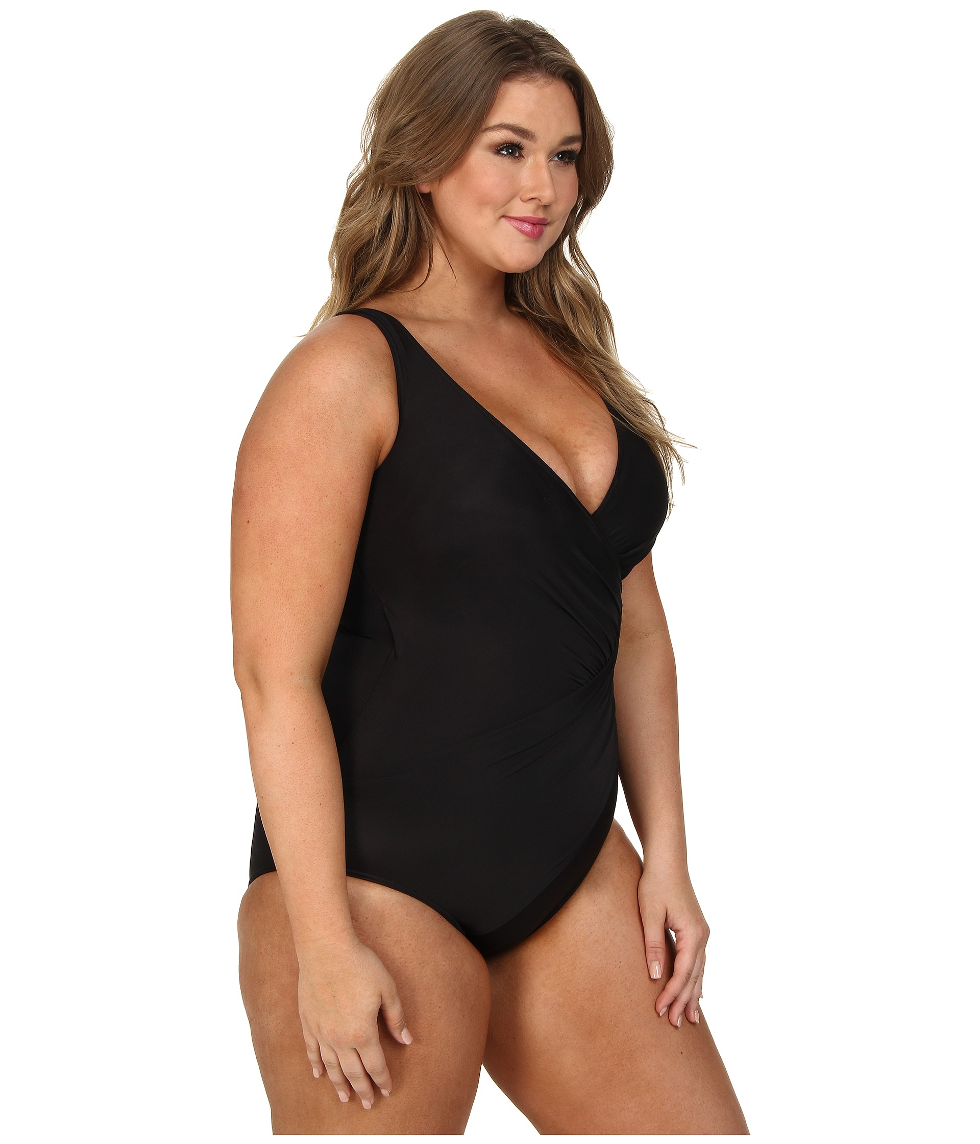 Miraclesuit Plus Size Solid Oceanus Swimsuit In Black Lyst 1935