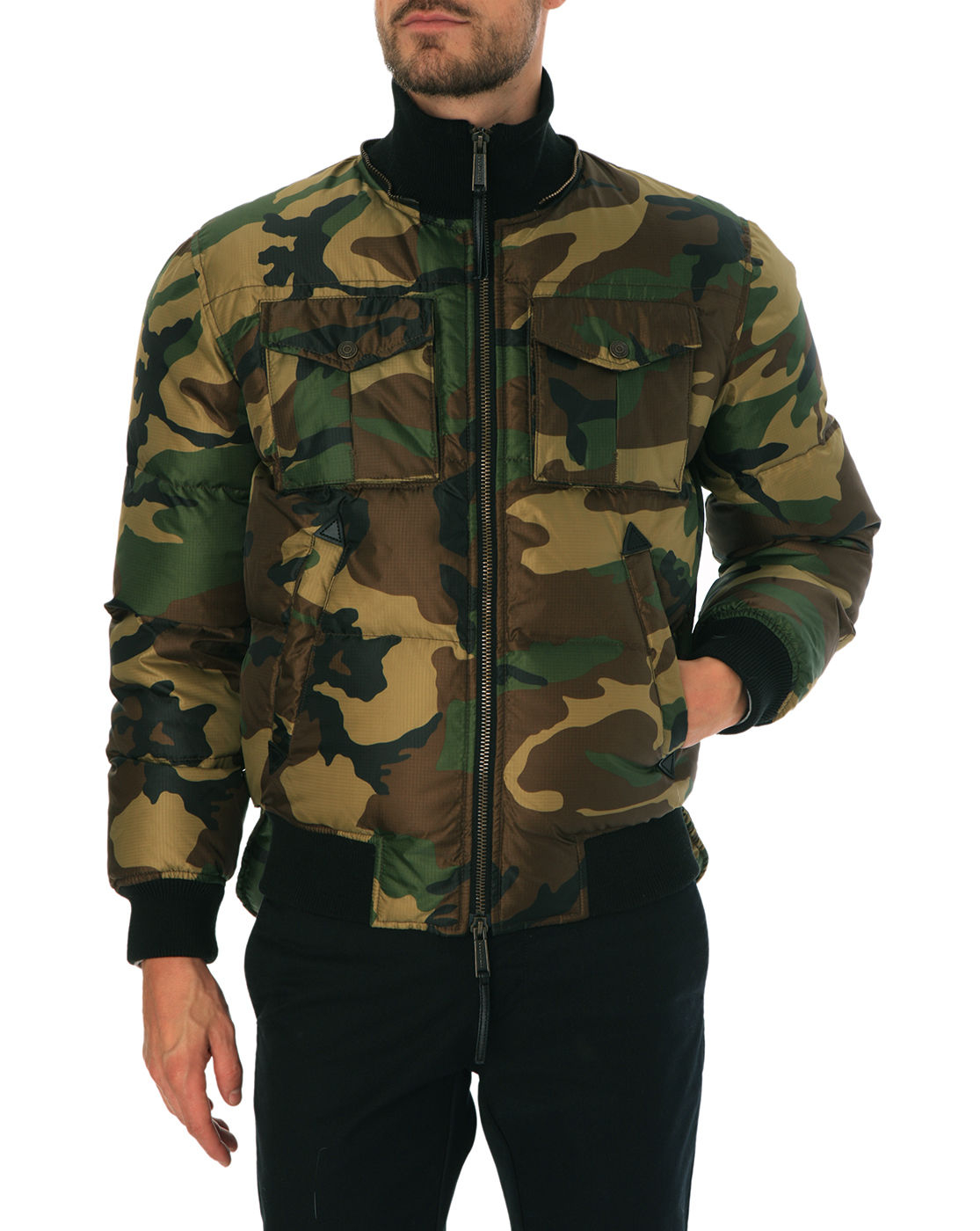 Dsquared² Coyote Orange Lining Camo Down Jacket With Removable Hood in ...