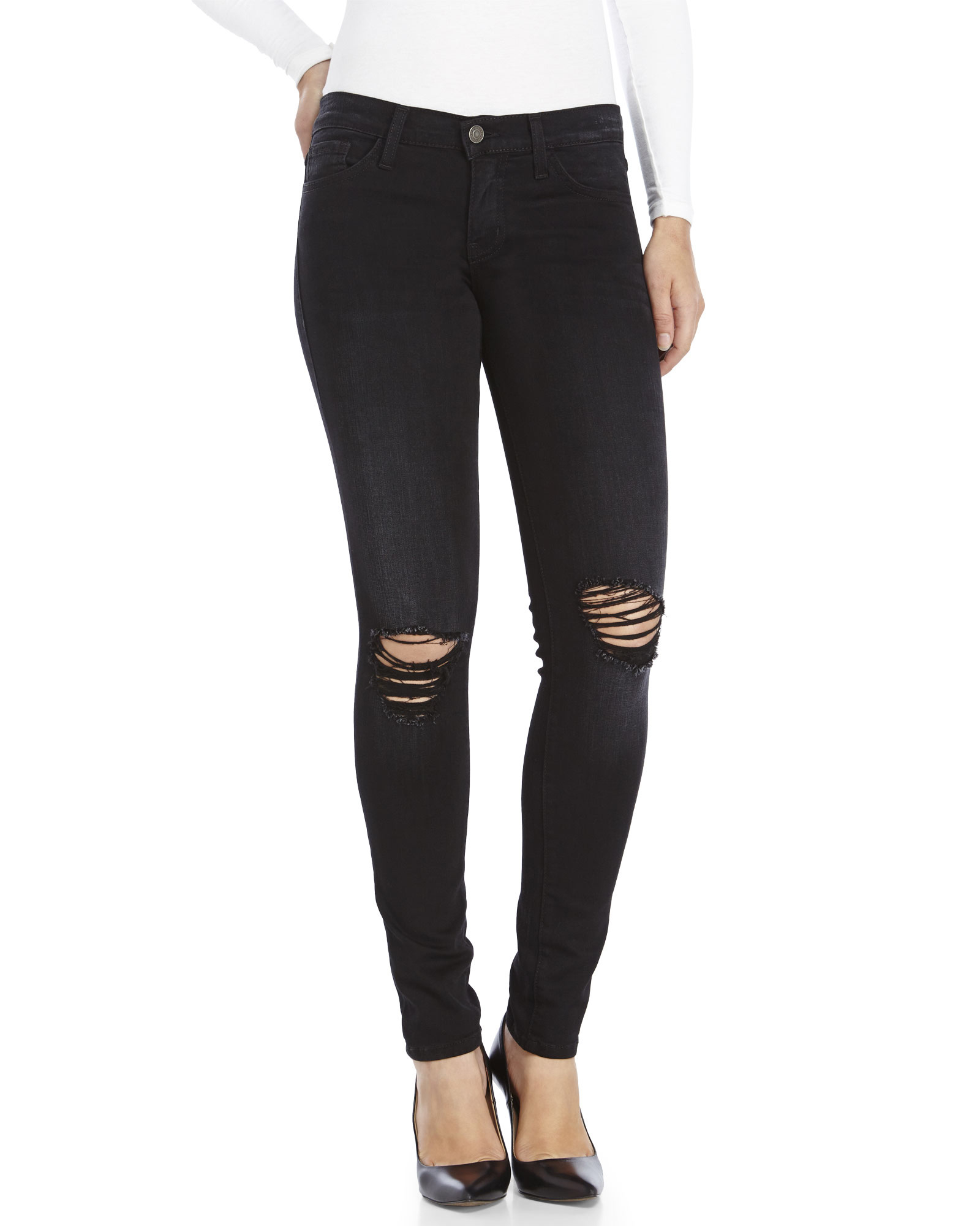 black ripped skinny jeans