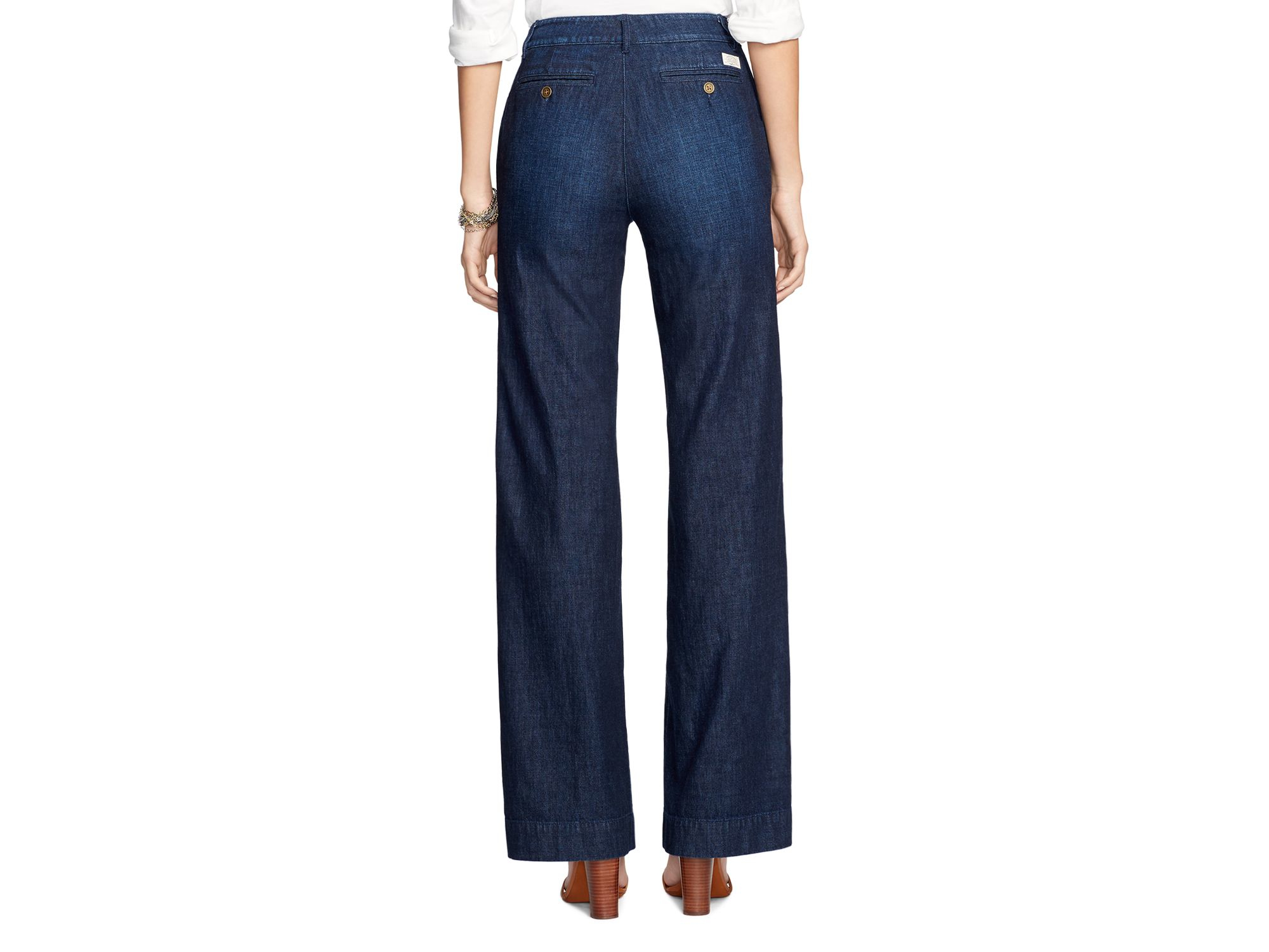 Lyst - Ralph Lauren Lauren Wide Leg Jeans in Blue