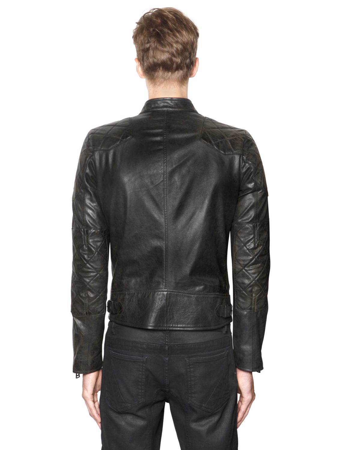 Belstaff Outlaw Hand Waxed Leather Biker Jacket In Black For Men Gallery
