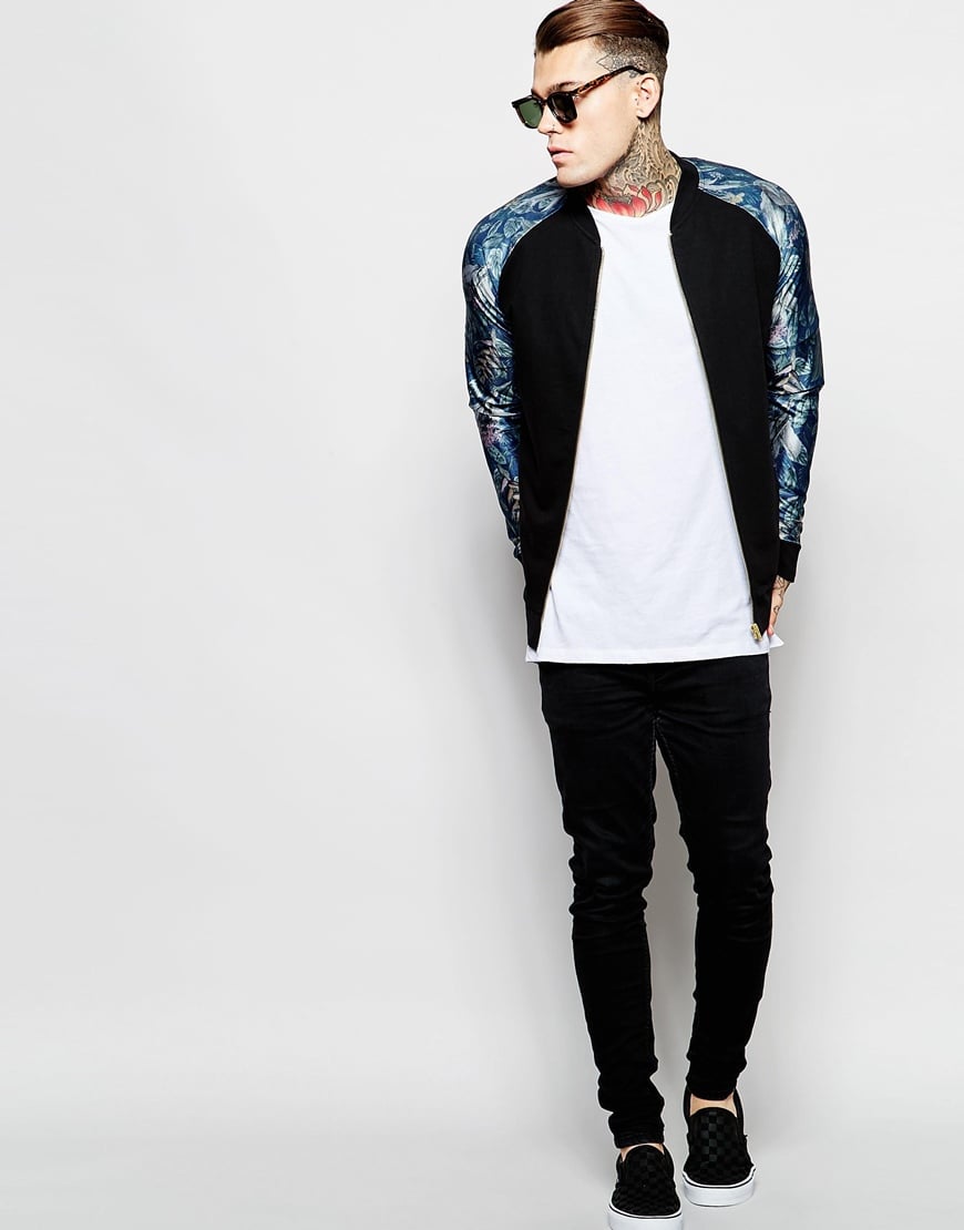 asos floral bomber jacket