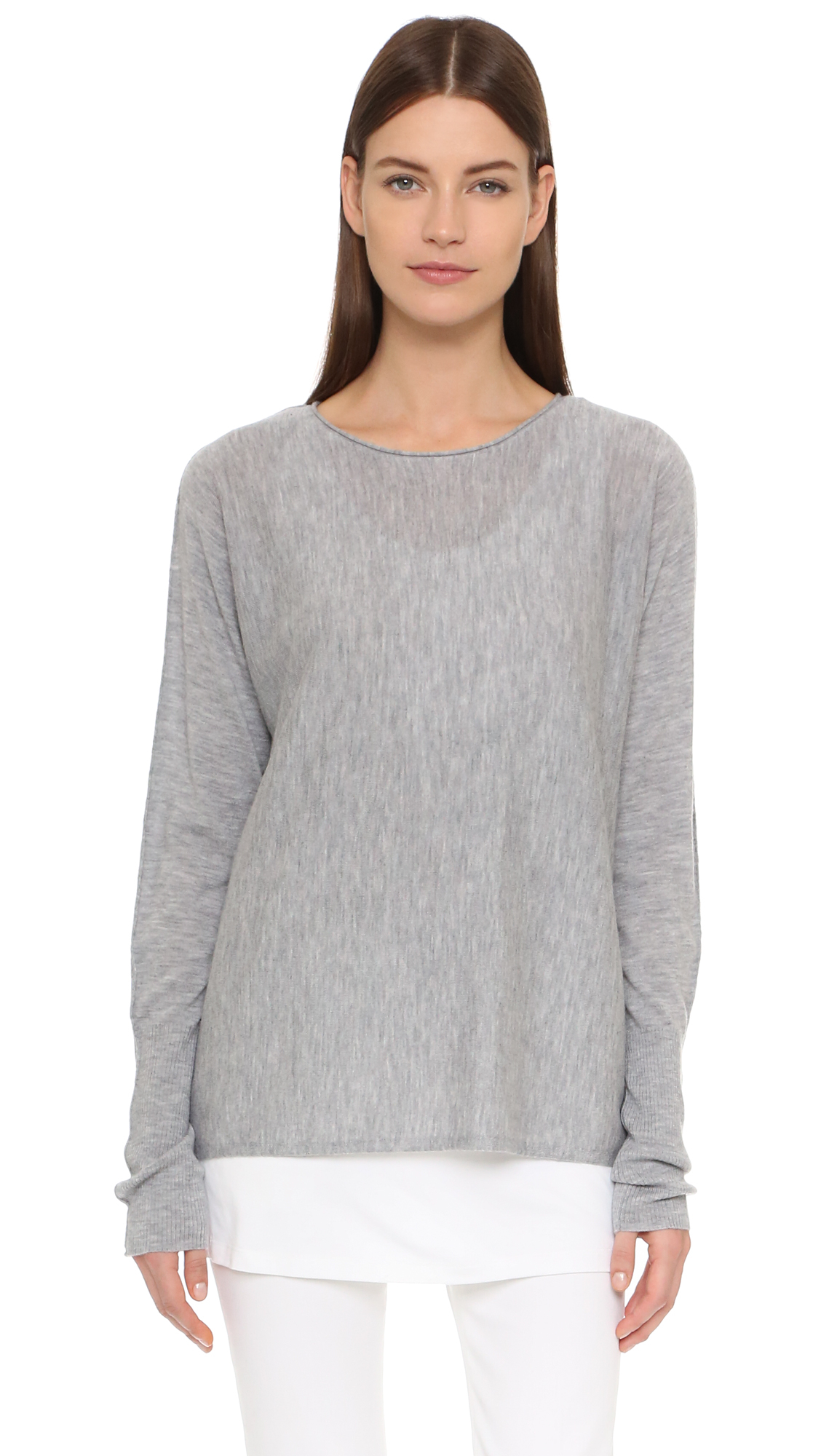 Lyst - Tess Giberson Cashmere Slouchy Sweater in Gray