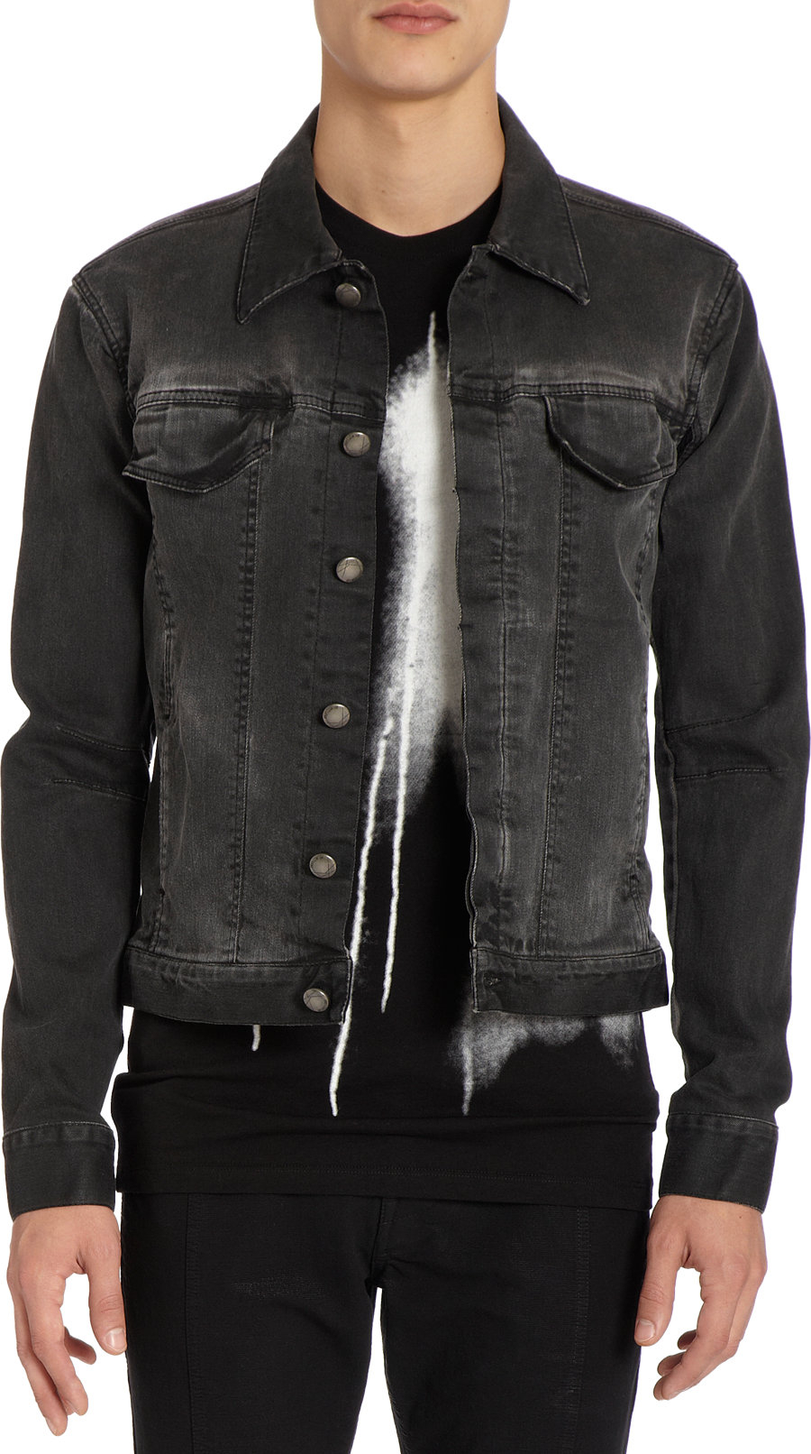 Lyst - Helmut Lang Washed Denim Jacket in Black for Men