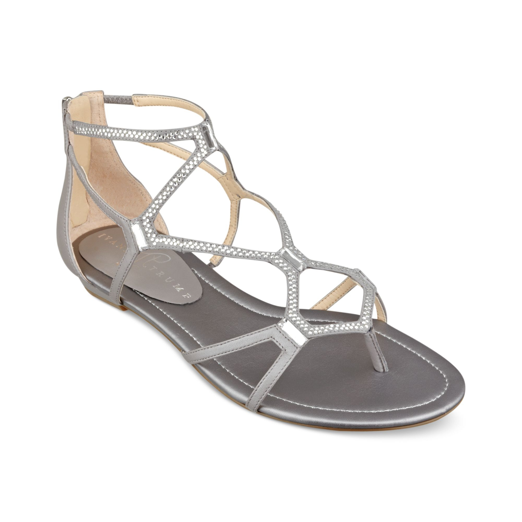 Ivanka Trump Kalia Flat Sandals in Gray (Grey) | Lyst