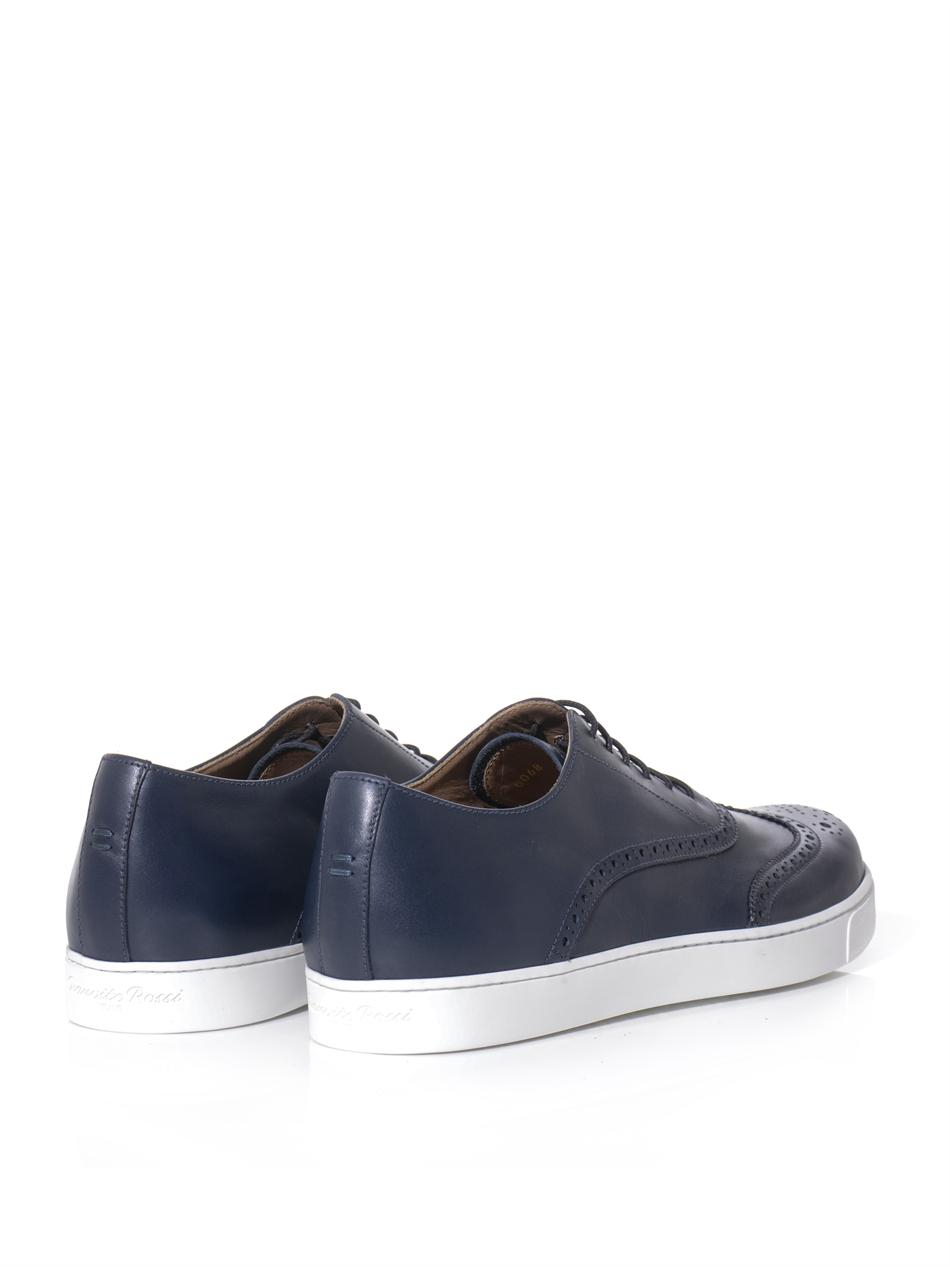 Lyst - Gianvito Rossi Lace-Up Brogue Trainers in Blue for Men