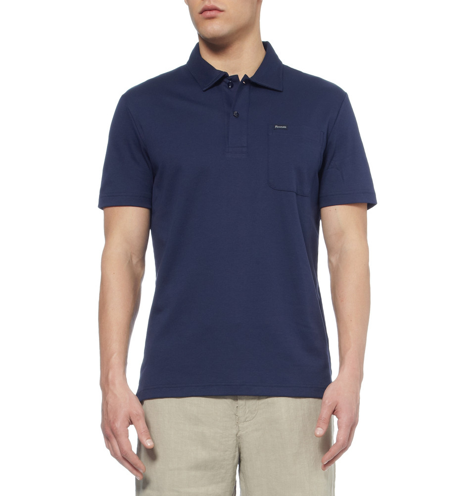 Façonnable Club Cotton Jersey Polo Shirt in Blue for Men | Lyst