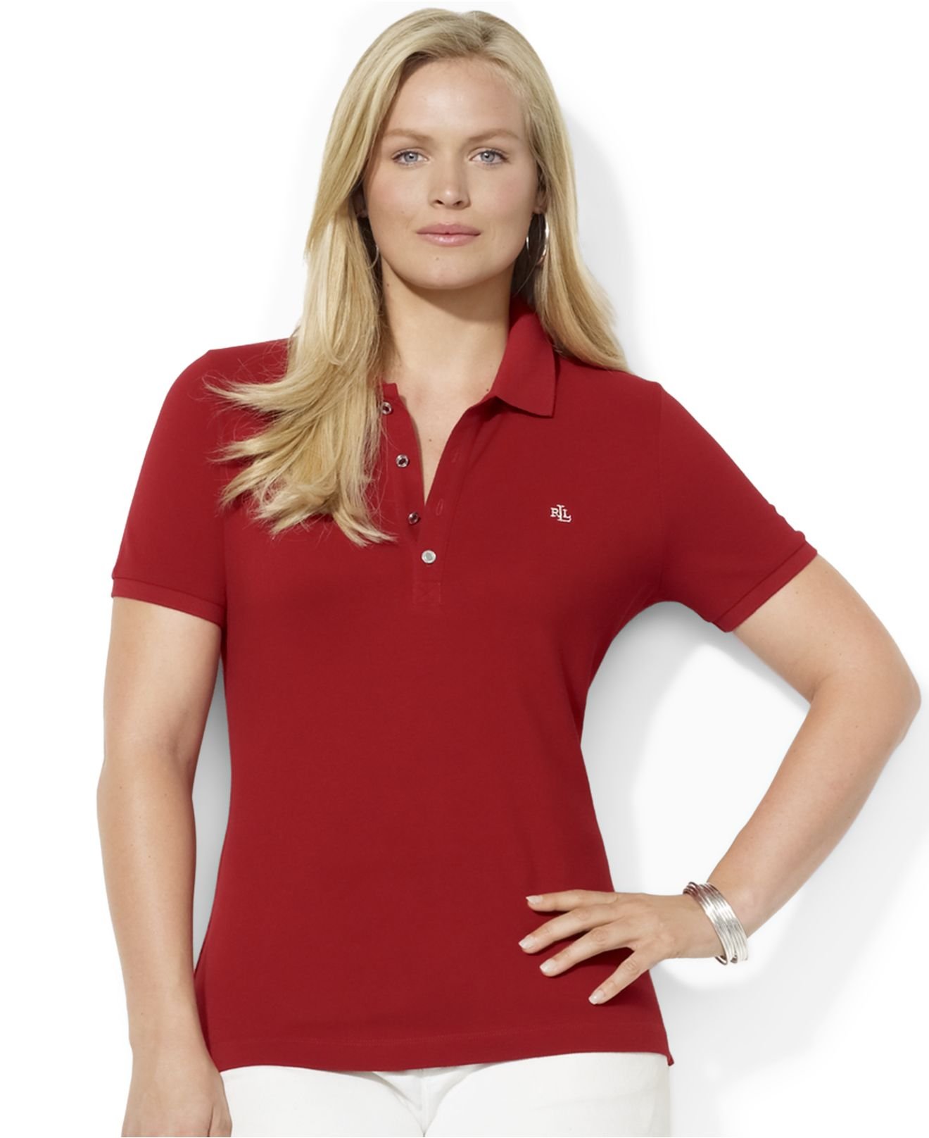 Lyst Lauren By Ralph Lauren Plus Size Polo Shirt In Red
