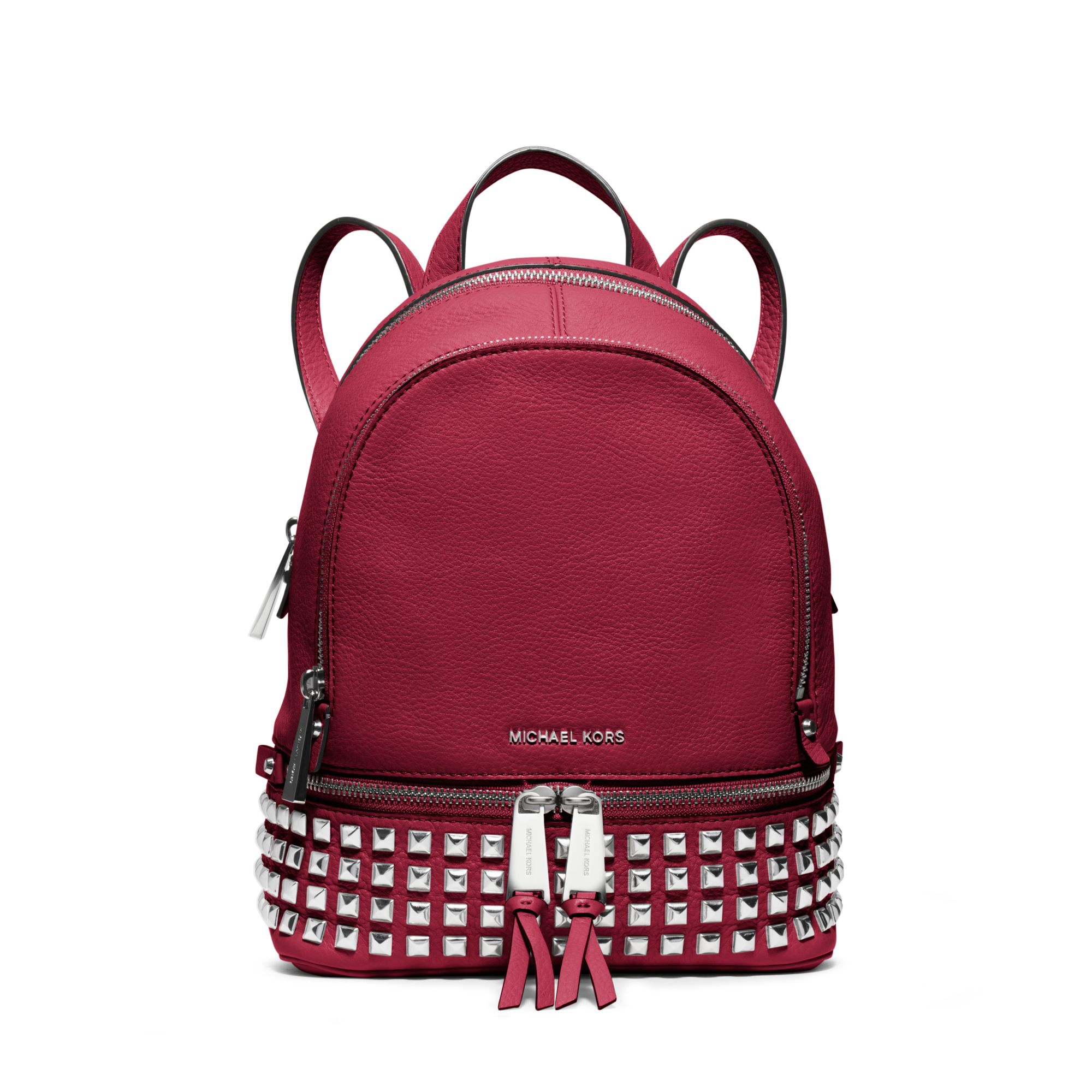 Michael kors Rhea Extra-small Leather Backpack in Red | Lyst