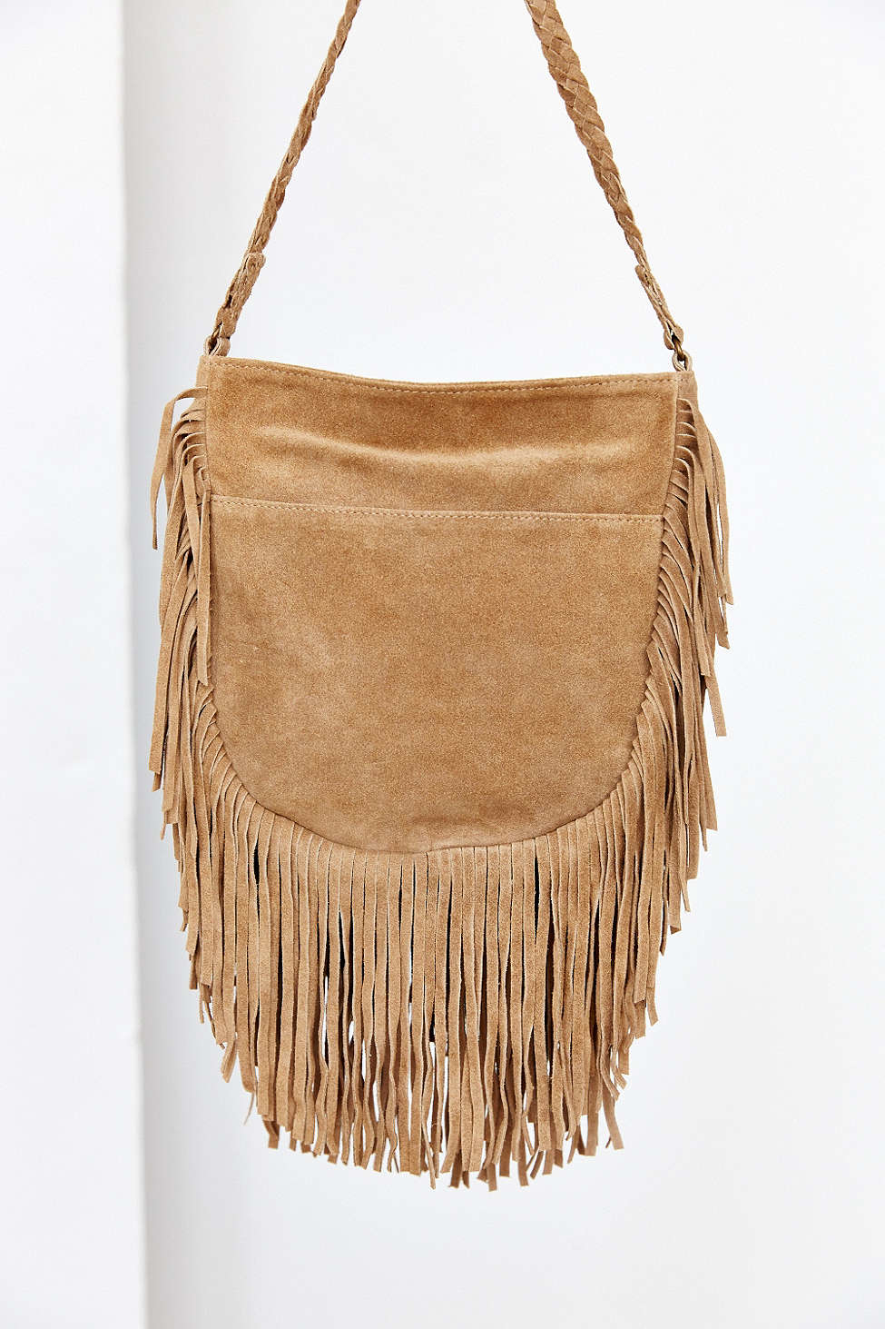 Lyst - Ecote Suede Layered Fringe Crossbody Bag in Brown