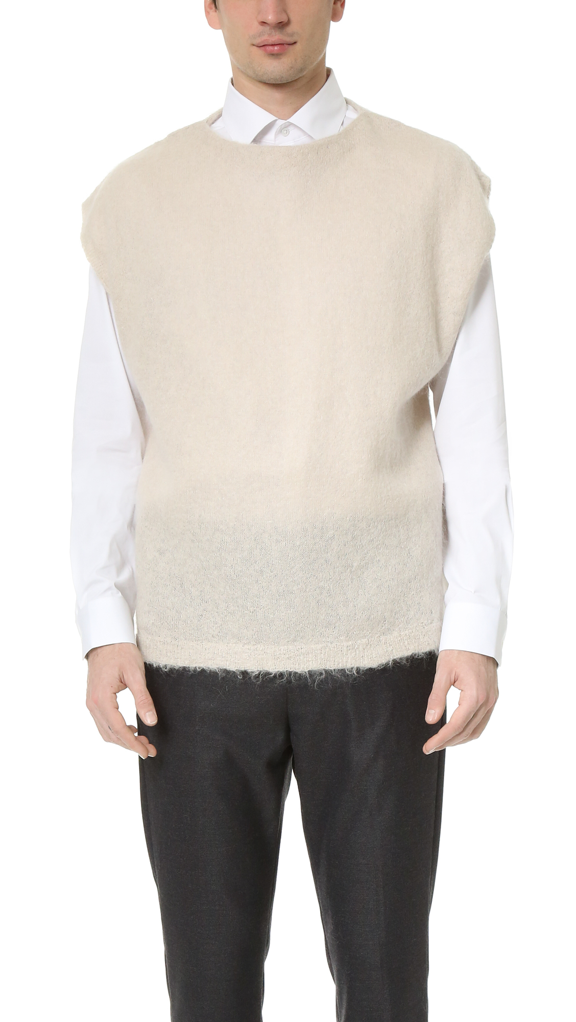 Lyst - Marni Mohair Sleeveless Sweater in Natural for Men