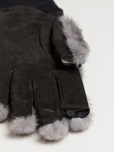 Rick Owens Mens Mink Gloves in Blue for Men | Lyst