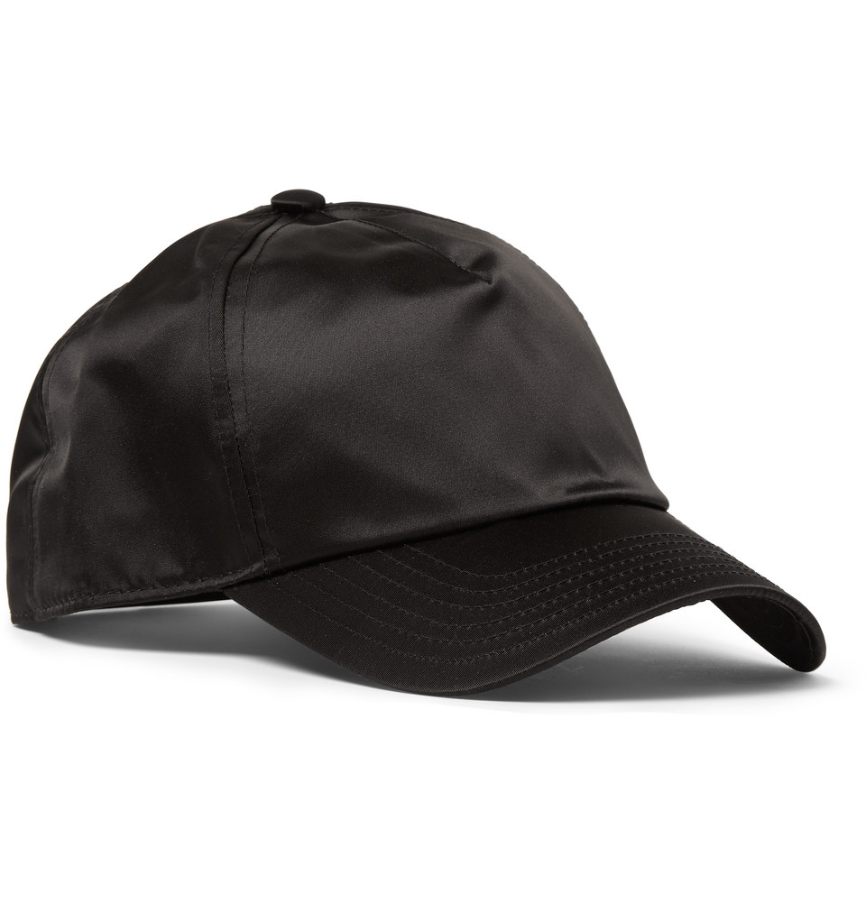 black satin baseball cap